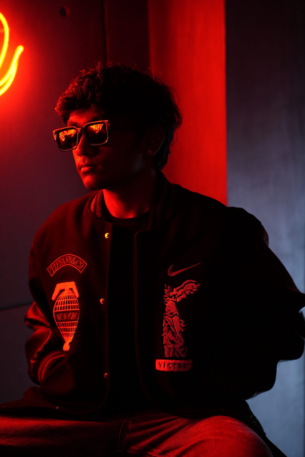 RYKARA lit by red neon, press portrait 01