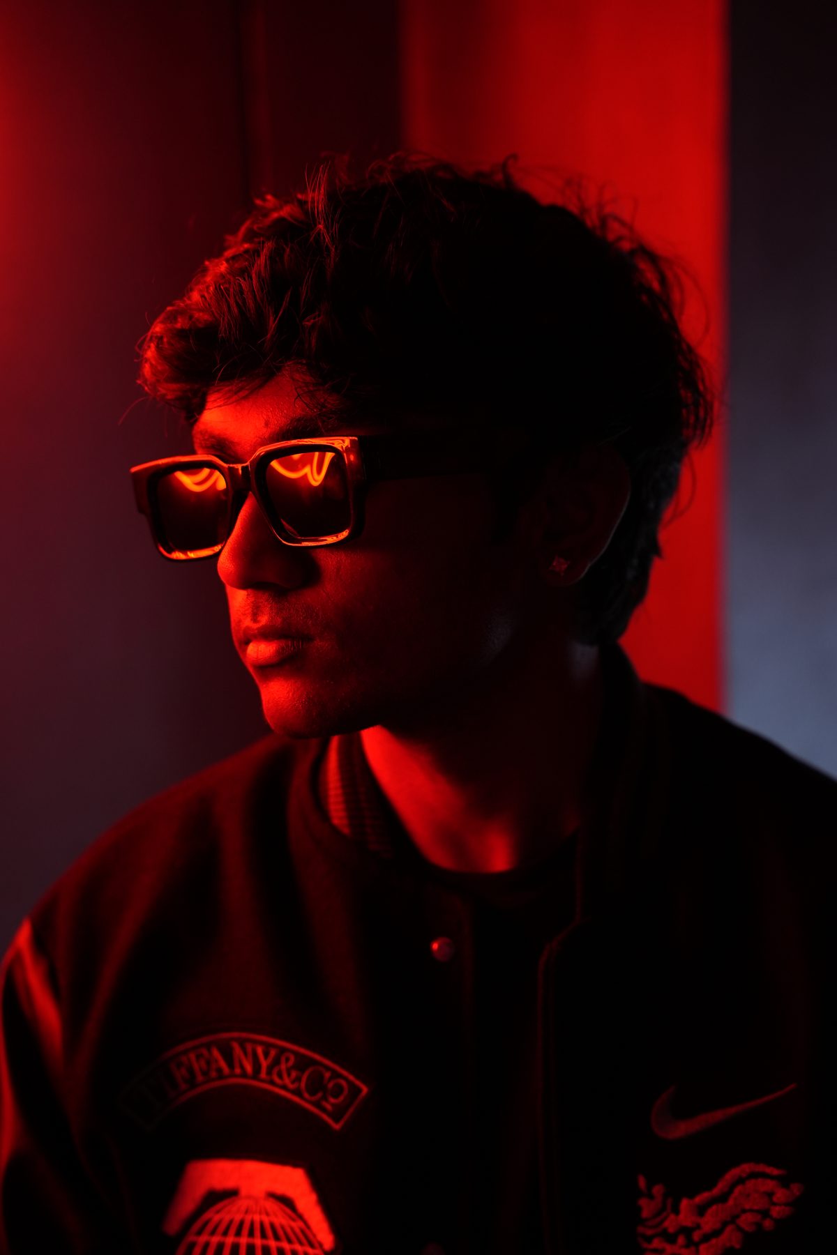 RYKARA lit by red neon, press portrait 02